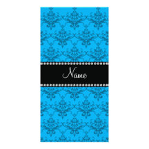Damasco azul conocido personalizado tarjetas fotograficas personalizadas