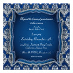 Damasco azul elegante de la joya cualquier invitac