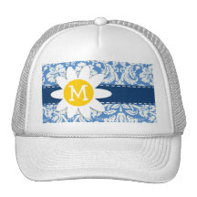 Damasco azul; Margarita Gorras De Camionero