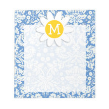 Damasco azul; Margarita Libreta Para Notas