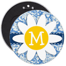 Damasco azul; Margarita Pins
