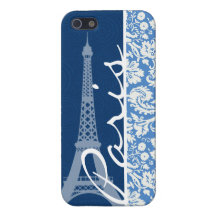 Damasco azul; París iPhone 5 Fundas