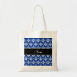 Damasco azul y blanco conocido personalizado bolsa