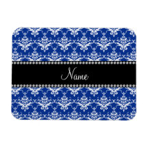 Damasco azul y blanco conocido personalizado iman flexible