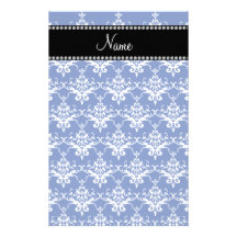 Damasco azul y blanco conocido personalizado  papeleria