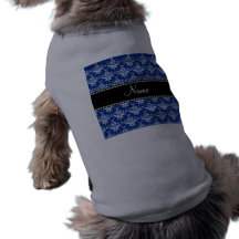 Damasco azul y blanco conocido personalizado ropa perro