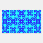 Damasco azul y ciánico de su estilo femenino del v rectangular pegatinas