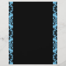 Damasco azul y negro elegante flyer personalizado