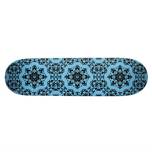 Damasco azul y negro elegante monopatin personalizado