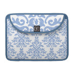 Damasco barroco azul y blanco elegante fundas para macbook pro