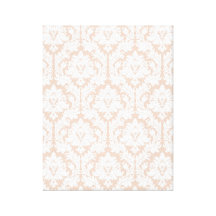 Damasco beige de lino impresiones en lienzo estiradas