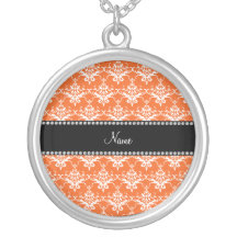 Damasco blanco anaranjado conocido personalizado collar