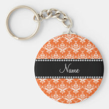 Damasco blanco anaranjado conocido personalizado llaveros personalizados