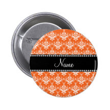 Damasco blanco anaranjado conocido personalizado pins