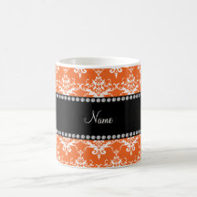 Damasco blanco anaranjado conocido personalizado taza