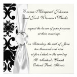 damasco blanco negro formal adornado comunicado personalizado