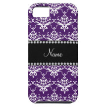 Damasco blanco púrpura conocido personalizado iPhone 5 Case-Mate funda