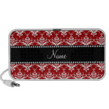 Damasco blanco rojo conocido personalizado portátil altavoces