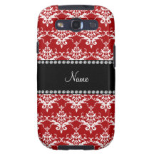 Damasco blanco rojo conocido personalizado galaxy s3 cárcasas