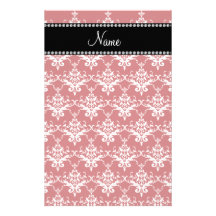 Damasco blanco rojo conocido personalizado papelería