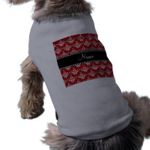 Damasco blanco rojo conocido personalizado prenda mascota
