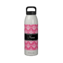 Damasco blanco rosado conocido personalizado botellas de agua reutilizables