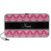 Damasco blanco rosado conocido personalizado altavoces de viajar