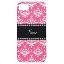 Damasco blanco rosado conocido personalizado iPhone 5 carcasas