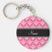 Damasco blanco rosado conocido personalizado llavero