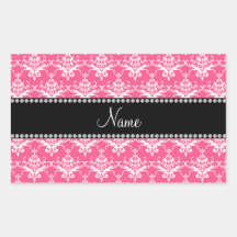 Damasco blanco rosado conocido personalizado etiqueta