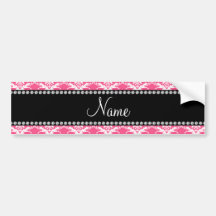 Damasco blanco rosado conocido personalizado etiqueta de parachoque