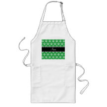 Damasco blanco verde conocido personalizado delantales