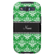 Damasco blanco verde conocido personalizado galaxy s3 protector