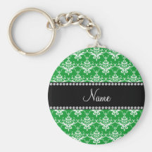 Damasco blanco verde conocido personalizado llavero personalizado