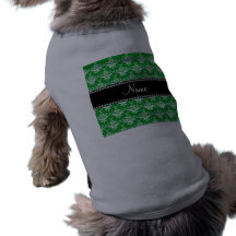 Damasco blanco verde conocido personalizado ropa de mascota