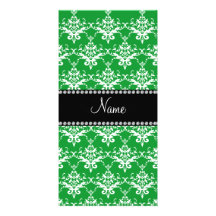 Damasco blanco verde conocido personalizado tarjeta personal