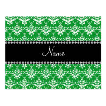 Damasco blanco verde conocido personalizado tarjeta postal