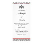 Damasco blanco y negro con programa rojo del boda lonas personalizadas