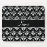 Damasco blanco y negro conocido personalizado alfombrilla de ratones