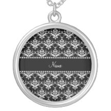 Damasco blanco y negro conocido personalizado grimpola personalizada