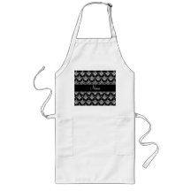 Damasco blanco y negro conocido personalizado delantales