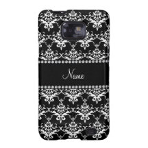 Damasco blanco y negro conocido personalizado samsung galaxy s2 funda