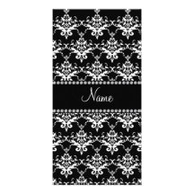 Damasco blanco y negro conocido personalizado tarjeta fotografica  