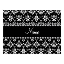 Damasco blanco y negro conocido personalizado tarjeta postal