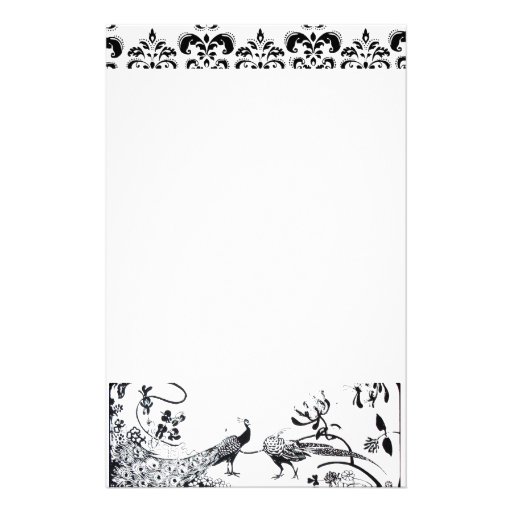 Damasco blanco y negro de los PÁJAROS del AMOR del Papelería