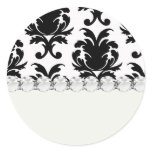 damasco blanco y negro elegante pegatinas