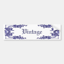 DAMASCO BLANCO Y NEGRO FLORAL DEL VINTAGE ETIQUETA DE PARACHOQUE