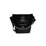 Damasco blanco y negro real de la lámpara bolsas de mensajeria