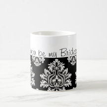 ¿damasco blanco y negro usted será mi dama de hono tazas