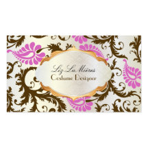 Damasco/chocolate del pavo de PixDezines+rosa Plantillas De Tarjetas Personales